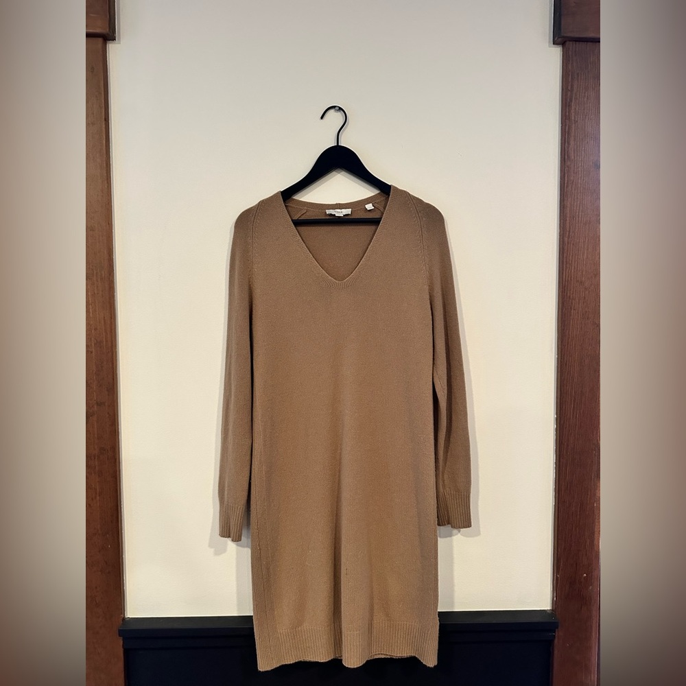 Vince Cozy Brown Wool & Cashmere Sweater Dress Size Small